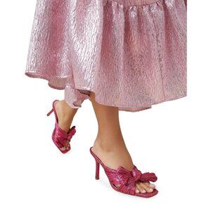 New! Loeffler Randall Claudia Pleated Skinny-Heel Mule Size 6.5 Fuschia DD526